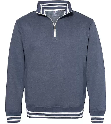 J America 8650 Relay Fleece Quarter-Zip Sweatshirt Navy front view