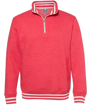 J America 8650 Relay Fleece Quarter-Zip Sweatshirt Red front view