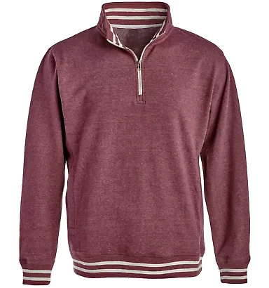 J America 8650 Relay Fleece Quarter-Zip Sweatshirt Maroon front view