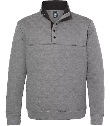 J America 8890 Quilted Snap Pullover Charcoal Heather front view