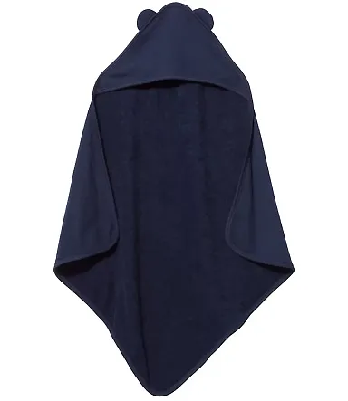 Rabbit Skins 1013 Terry Cloth Hooded Towel with Ea NAVY front view