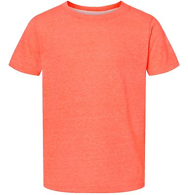 Rabbit Skins 3391 Toddler Harborside Mélange T-Sh in Papaya melange front view
