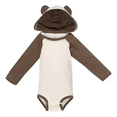 Rabbit Skins 4418 Fine Jersey Infant Character Hoo NATURAL/ BROWN front view