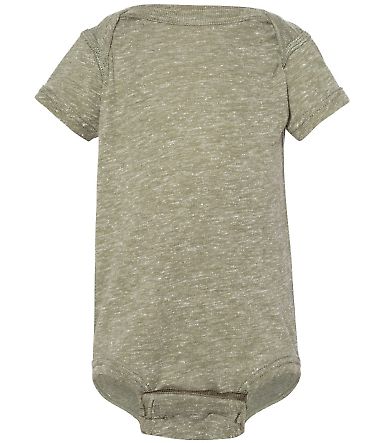 Rabbit Skins 4491 Infant Harborside Mélange Bodys in Miltry grn mlnge front view