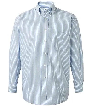 Van Heusen 13V0040 Long Sleeve Oxford Shirt Blue Stripe front view
