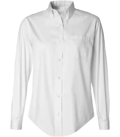 Van Heusen 13V0110 Women's Pinpoint Oxford Shirt White front view
