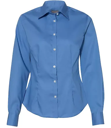 Van Heusen 13V0460 Women's Ultimate Non-Iron Shirt English Blue front view