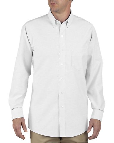 Dickies SS36T Unisex Tall Button-Down Long-Sleeve  WHITE front view