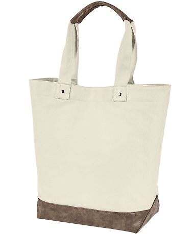 Authentic Pigment AP1921 Canvas Resort Tote in Natural/ brown front view