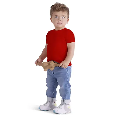 Delta Apparel 11000 Infant SS Tee in New red front view