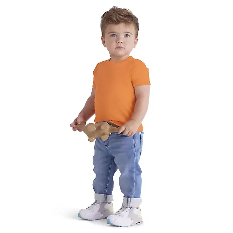 Delta Apparel 11000 Infant SS Tee in Tangerine front view