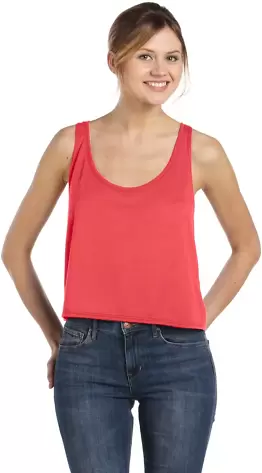 Bella + Canvas 8880 Women’s Flowy Boxy Tank in Coral front view