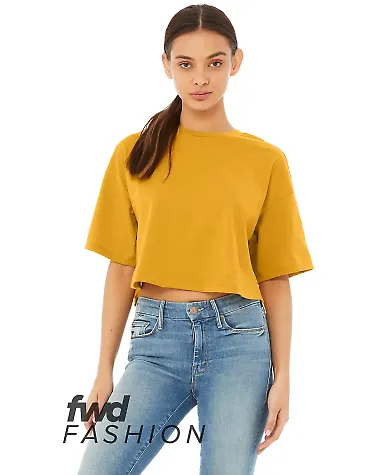 Bella + Canvas 6482 Fast Fashion Women's Jersey Cr in Mustard front view