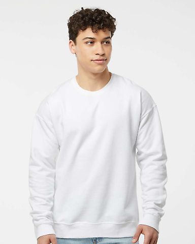 Tultex 340 - Unisex Fleece Crew in White front view