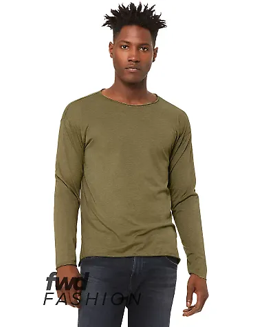 Bella + Canvas 3416 Fast Fashion Unisex Triblend R in Olive triblend front view