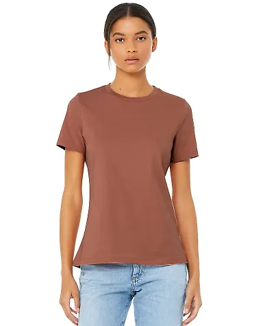 Bella + Canvas 6400 Womens Relaxed Short Cotton Je in Terracotta front view