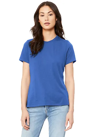 Bella + Canvas 6400 Womens Relaxed Short Cotton Je in True royal front view