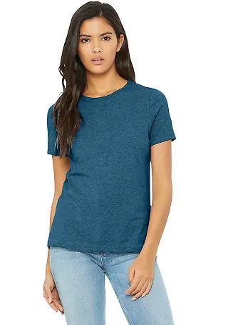 Bella + Canvas 6400CVC Womens relaxed short sleeve in Hthr deep teal front view