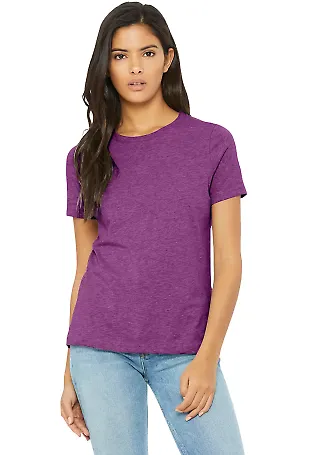 Bella + Canvas 6400CVC Womens relaxed short sleeve in Heather magenta front view