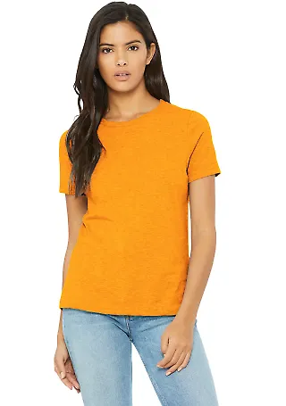 Bella + Canvas 6400CVC Womens relaxed short sleeve in Hthr marmalade front view