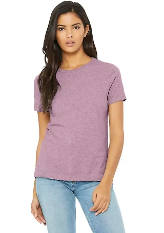 Bella + Canvas 6400CVC Womens relaxed short sleeve in Hthr prism lilac front view