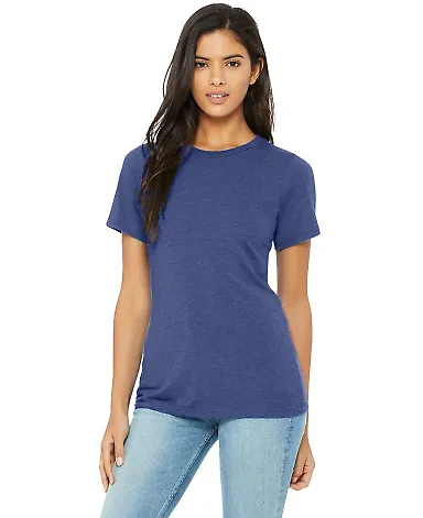 Bella + Canvas 6413 Women’s Relaxed Fit Triblend in Tr royal triblnd front view