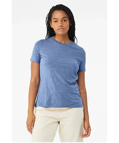 Bella + Canvas 6413 Women’s Relaxed Fit Triblend in Blue triblend front view