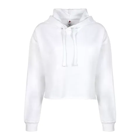4150 Womens Crop Hoodie WHITE front view