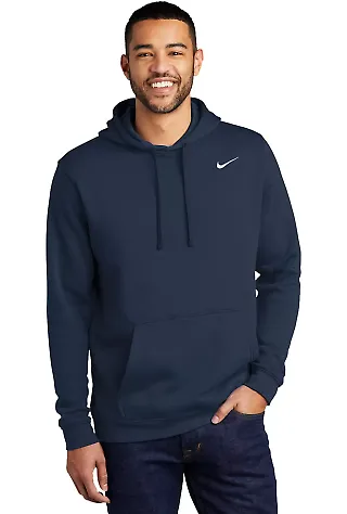 Nike CJ1611 Club Fleece Pullover Hoodie Navy front view