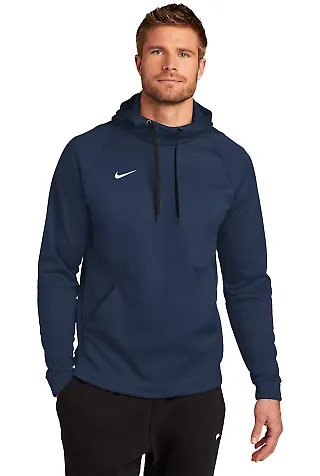 Nike CN9473  Therma-FIT Pullover Fleece Hoodie Tm Navy front view