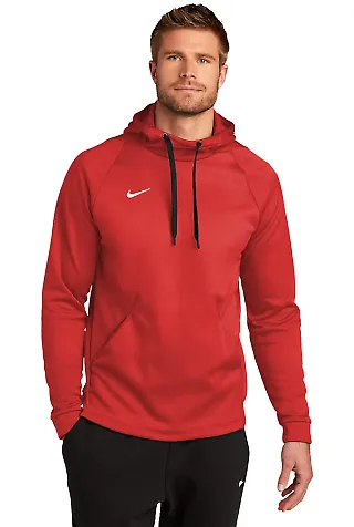 Nike CN9473  Therma-FIT Pullover Fleece Hoodie Tm Scarlet front view