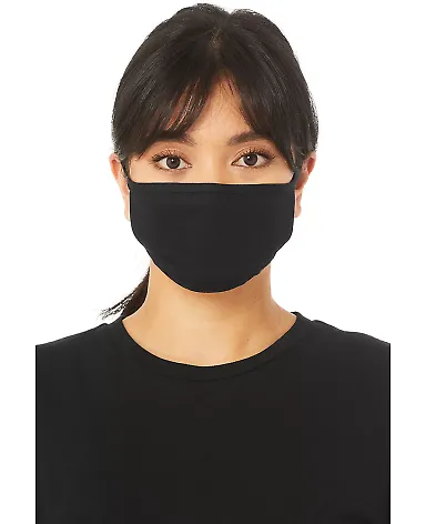 Bella + Canvas TT044 Adult 2-Ply Reusable Face Mas in Black front view