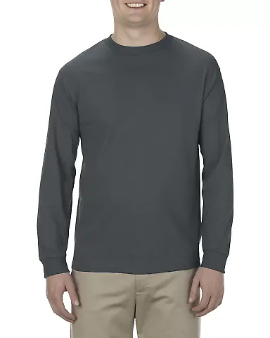 Alstyle 1304 Adult Long Sleeve T Shirt by American Charcoal front view