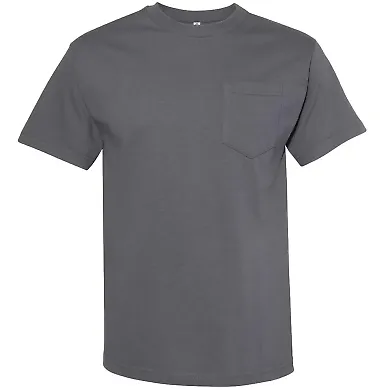 Alstyle 1305 Adult Pocket Tee Charcoal front view