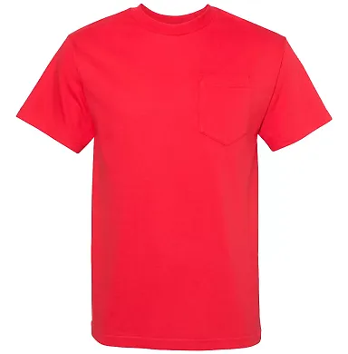 Alstyle 1305 Adult Pocket Tee Red front view