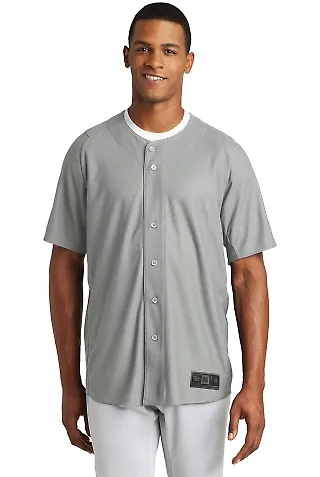 New Era NEA220 Diamond Era Full-Button Jersey Grey front view