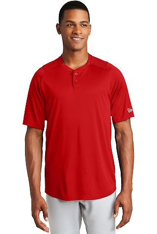 New Era NEA221 Diamond Era 2-Button Jersey Scarlet front view