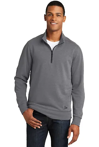 New Era NEA512 Tri-Blend Fleece 1/4-Zip Pullov Shadow Grey He front view