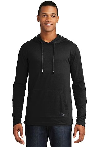 New Era NEA131 Tri-Blend Performance Pullover Black Solid front view