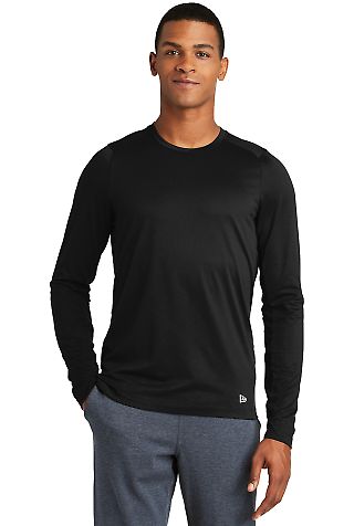 New Era NEA201     Series Performance Long Sleeve  Black Solid front view