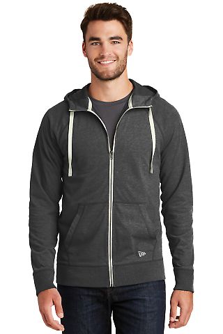 New Era NEA122     Sueded Cotton Blend Full-Zip Ho Black Heather front view