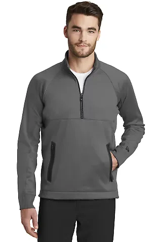 New Era NEA523 Venue Fleece 1/4-Zip Pullover Graphite front view