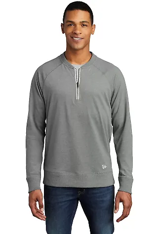 New Era NEA123 Sueded Cotton Blend 1/4-Zip Pul Shadow Grey He front view