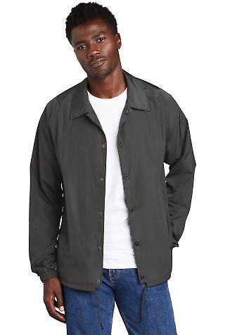 New Era NEA601 Coach's Jacket Graphite front view