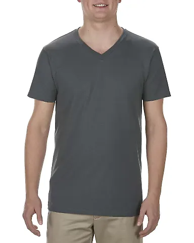 5300 ALSTYLE Adult V-neck Tee Charcoal front view
