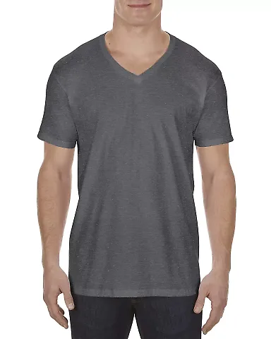 5300 ALSTYLE Adult V-neck Tee Charcoal Heather front view