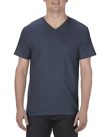 5300 ALSTYLE Adult V-neck Tee Navy Heather front view