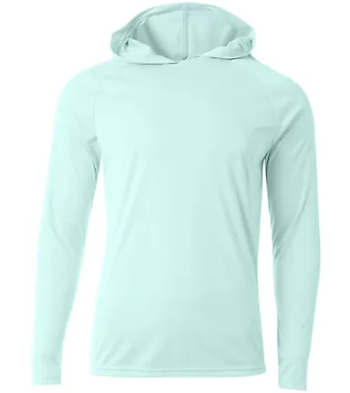 A4 N3409 - Cooling Performance Long Sleeve Hooded  PASTEL MINT front view