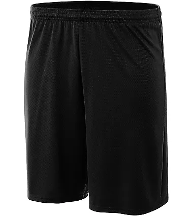 A4 N5378 - 7" Power Mesh Practice Short BLACK front view