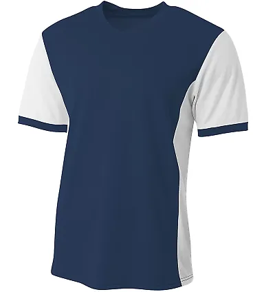 A4 N3017 - Premier Soccer Jersey NAVY/WHITE front view